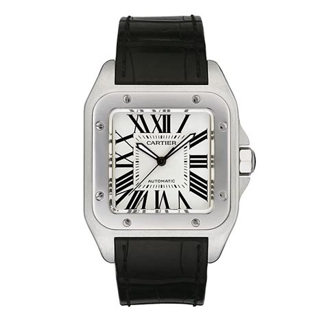 cartier leather watch mens|watch with black leather strap.